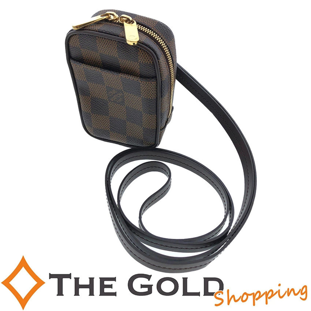Louis Vuitton Etui Okapi Damier Bag Pouch Shoulder Bag Canvas Ebene Brown